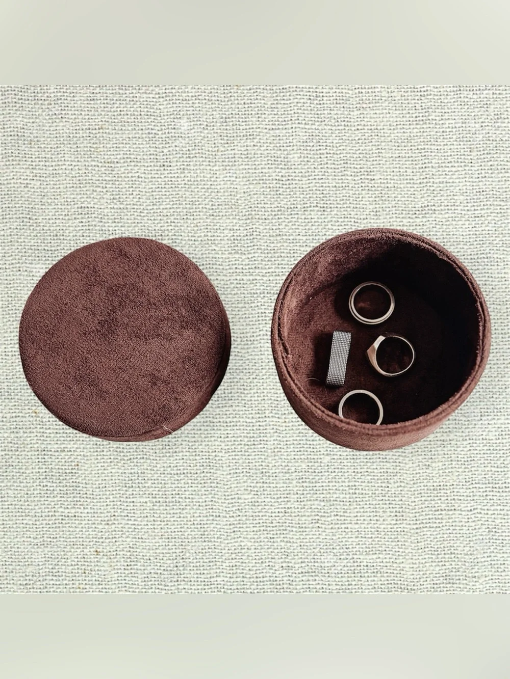 Brown Velvet Jewelry Storage Box Like New